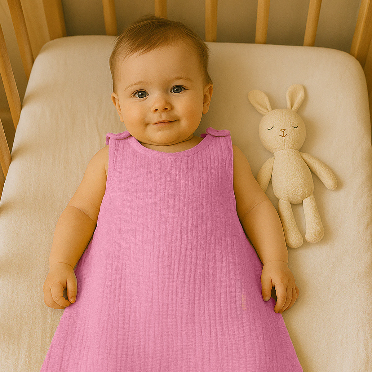 Organic Cotton Summer Sleeping Bag - Pink