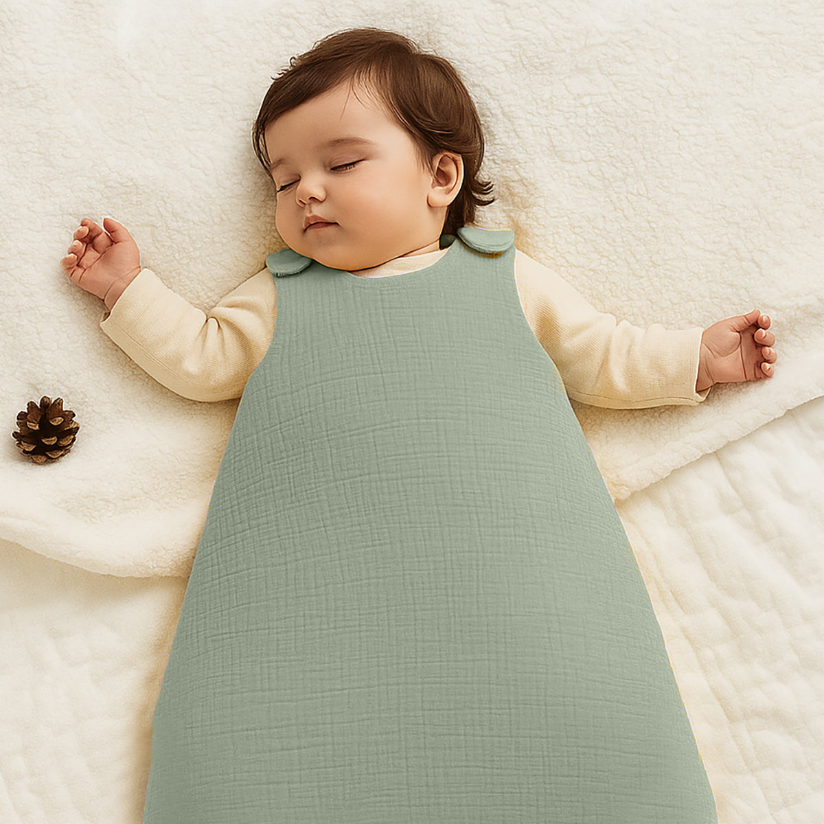 Organic Cotton Winter Sleeping Bag - Green